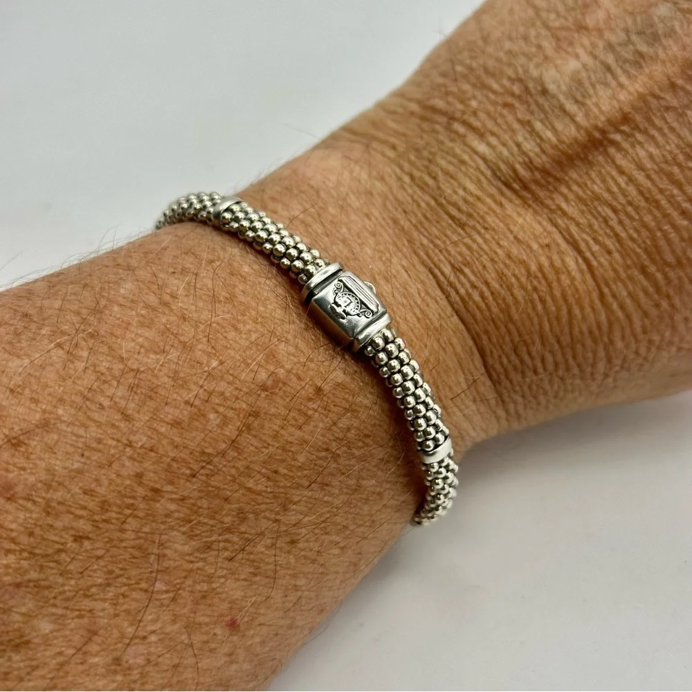 Lagos Sterling 7 Station Caviar Bracelet - Picture 8 of 8